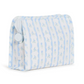 Medium Roadie Zip Pouch, Ribbon Floral Blue