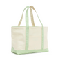 Medium Tote, Gingham Leaf Green Trim