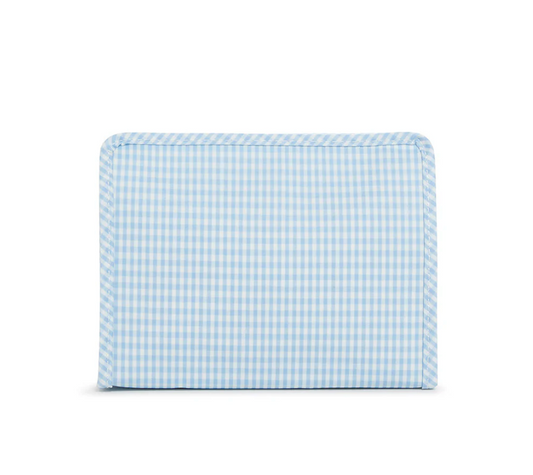 Medium Roadie Zip Pouch, Gingham Mist