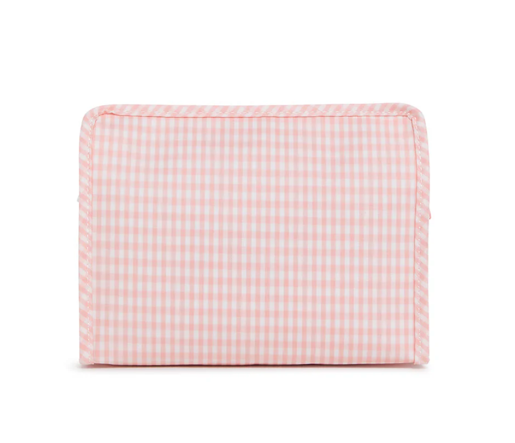 Medium Roadie Zip Pouch, Gingham Taffy