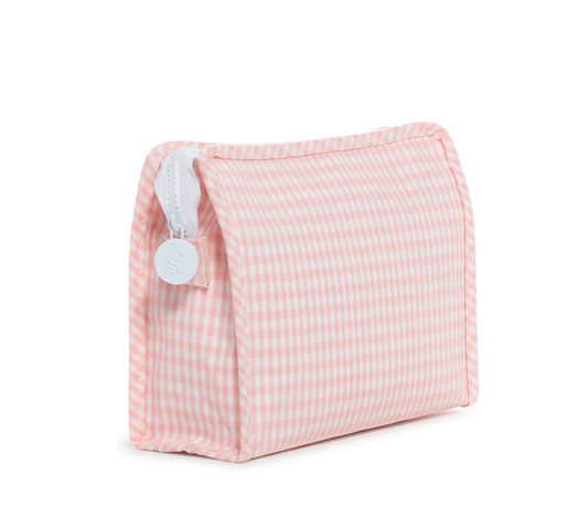 Medium Roadie Zip Pouch, Gingham Taffy