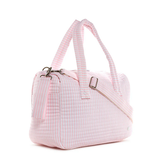 Quilted Stroller Bag, Pimlico Pink Stripe