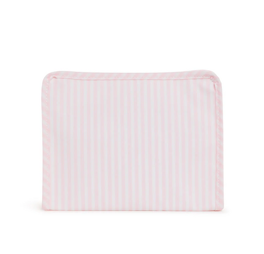 Medium Roadie Zip Pouch, Pink Pimlico Stripe