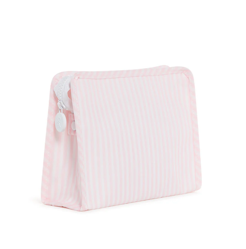 Medium Roadie Zip Pouch, Pink Pimlico Stripe