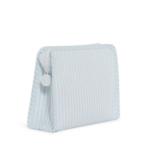 Medium Roadie Zip Pouch, Blue Pimlico Stripe