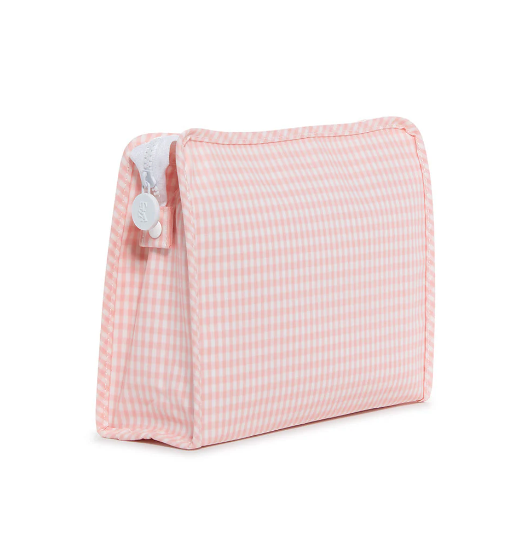 Large Roadie Zip Pouch, Gingham Taffy