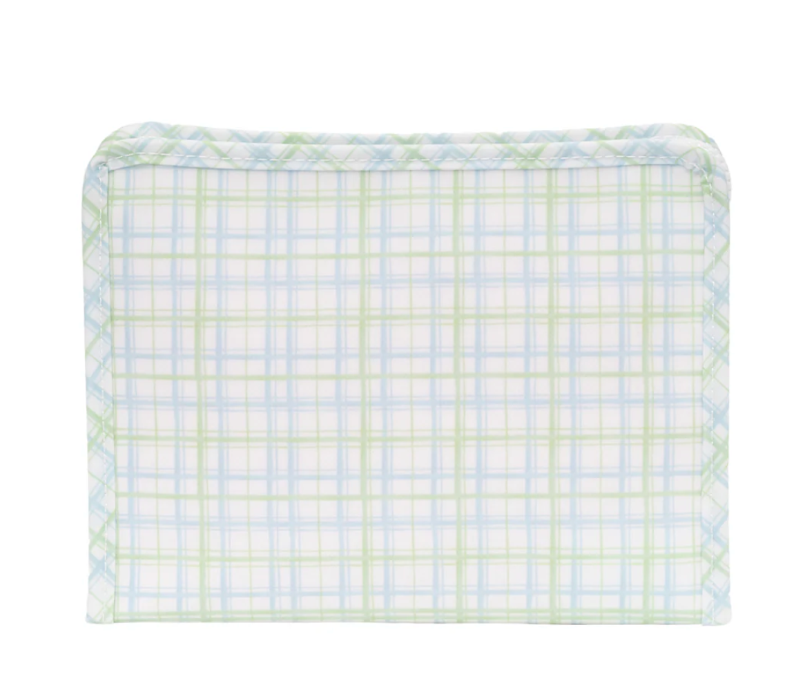 Medium Roadie Zip Pouch, Classic Plaid Green