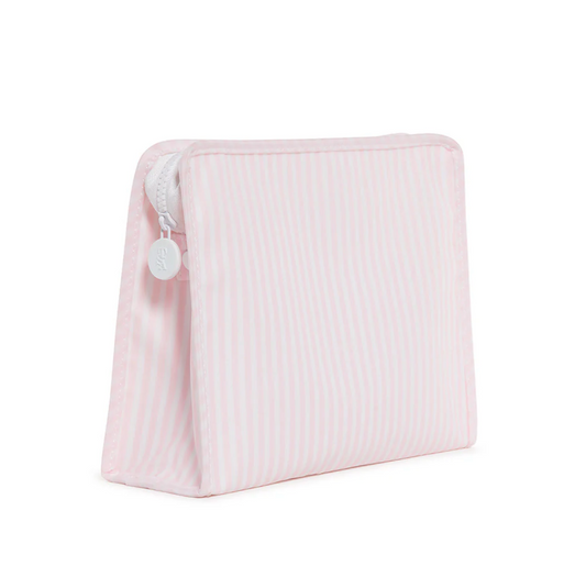 Large Roadie Zip Pouch, Pink Pimlico Stripe