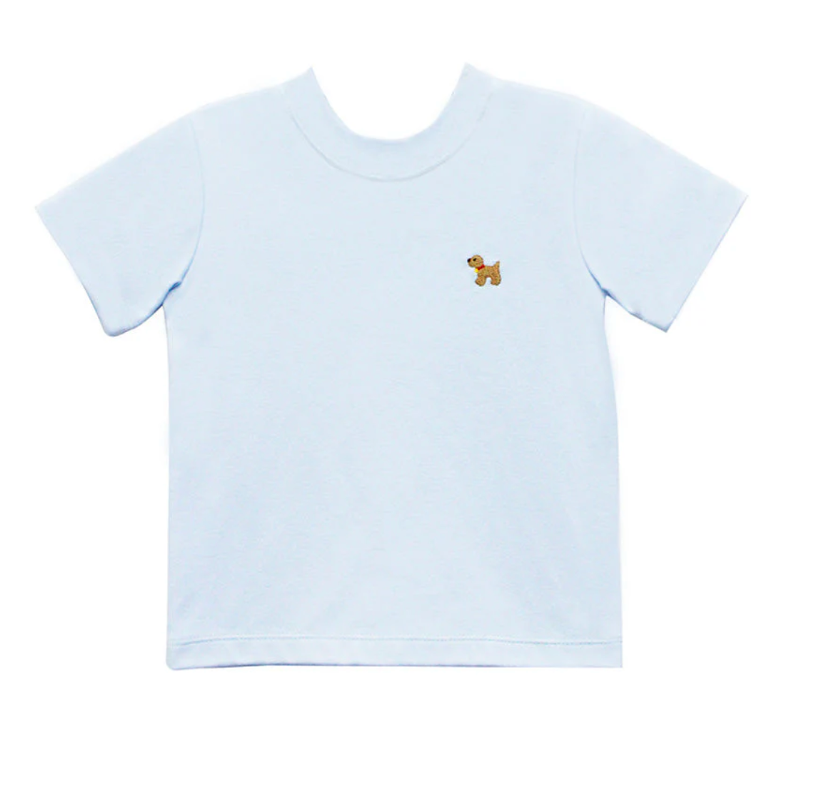 Dog Embroidered Harry's Play Tee, Light Blue Knit