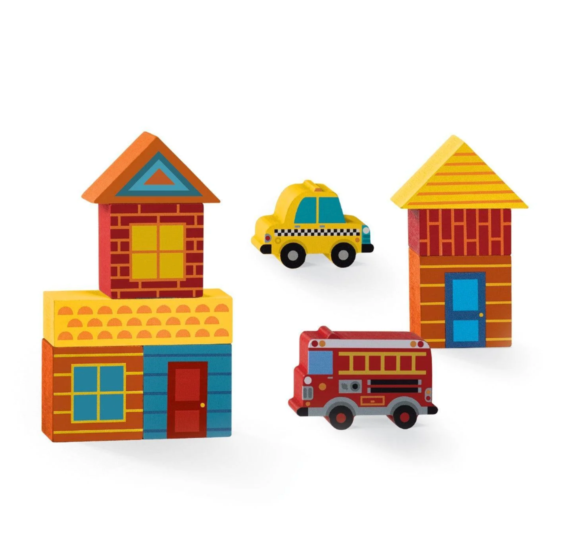 Build and Play Mini Wood Blocks, Busy City