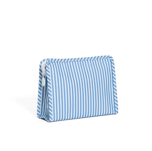 Medium Roadie Zip Pouch, Chambray Pimlico Stripe