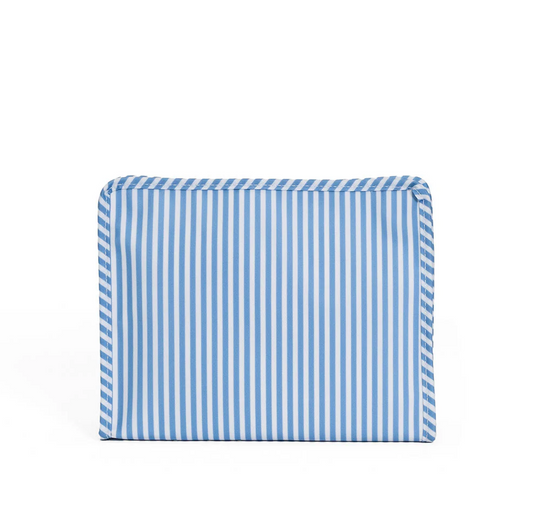 Large Roadie Zip Pouch, Chambray Pimlico Stripe
