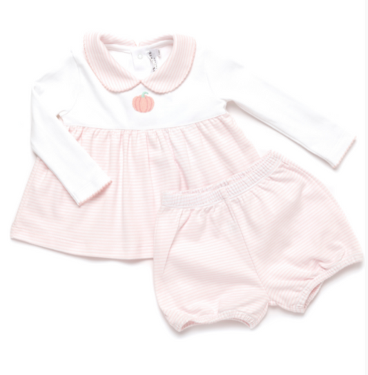 Girl's Pink Pumpkin Bloomer Set