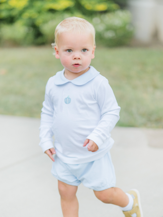 Boy's Blue Pumpkin Bloomer Set