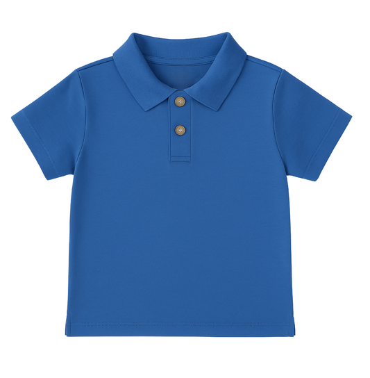 Short Sleeve Polo Shirt, Dark Chambray