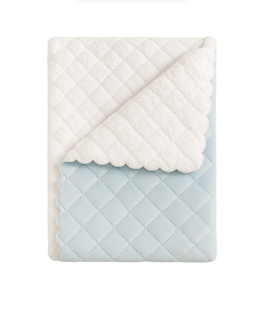 Quilted Plush Baby Blanket, Blue