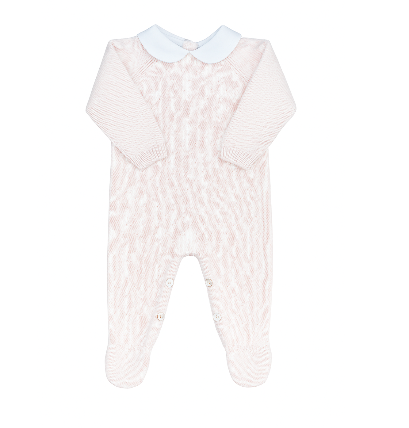Pink Diagonal Pattern Collared Footie