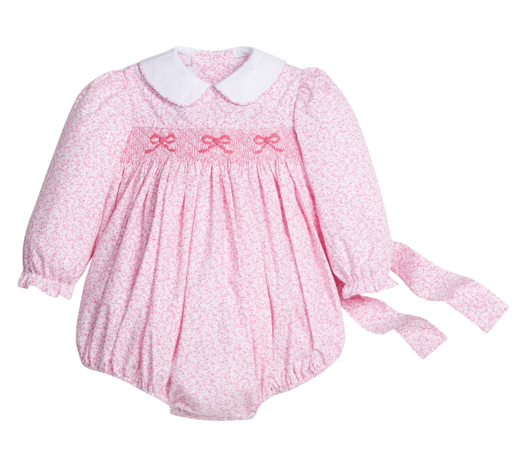 Smocked Natalie Bubble, Pink Vinings