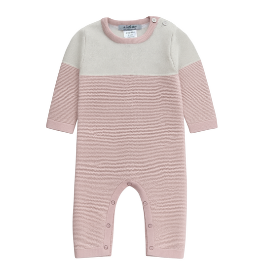 Seed Stitch Knit Romper, Pink