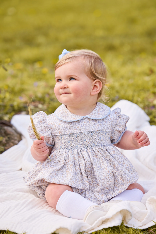 Smocked Peter Pan Bubble - Winthrop Floral