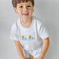 Boy's Pumpkin Truck Smocked Blue Gingham Short Set