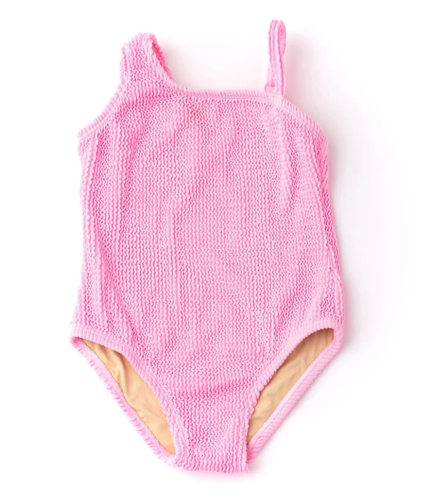 Crinkle Textured One Shoulder Swimsuit