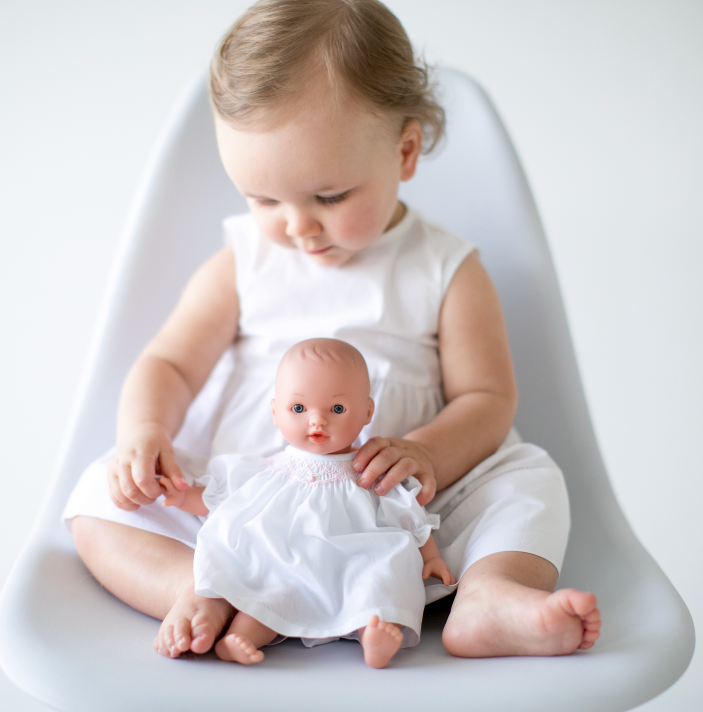Baby Doll in White Dress