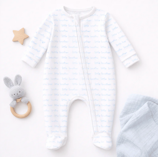 Little Brother Printed Zipper Footie