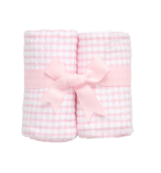 Check Burps, Set of 2 Pink