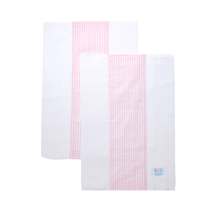 Check Burps, Set of 2 Pink
