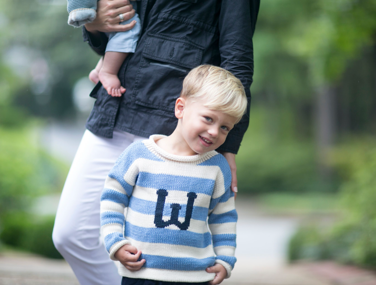 Stripe Letter Sweater