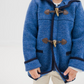 Medium Blue Toggle with Hood Horns Coat