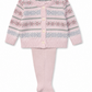 Baby Pink Fair Isle Footed Set