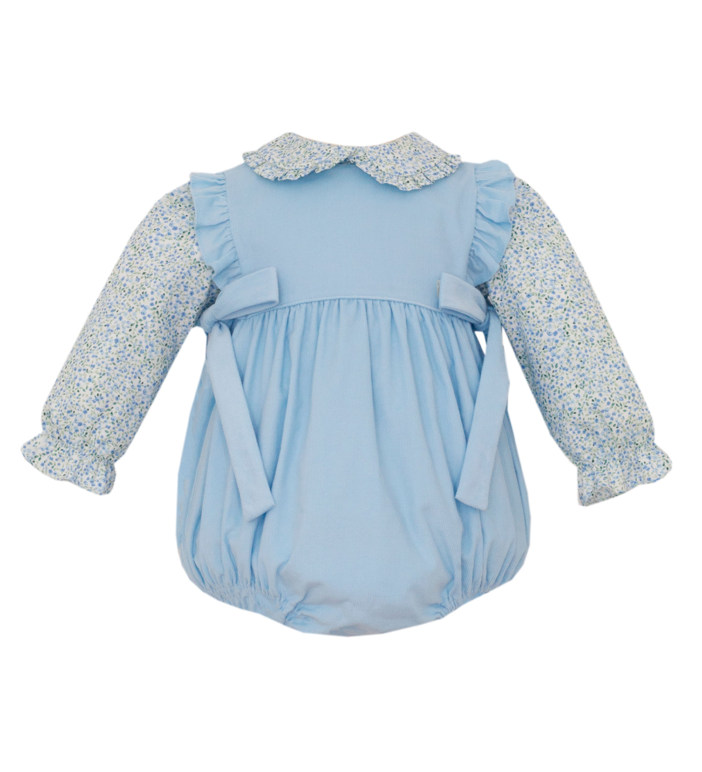 Light Blue Corduroy Girl Short Bubble