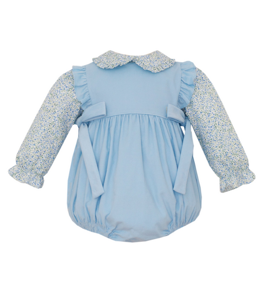 Light Blue Corduroy Girl Short Bubble