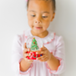 Christmas Wreath Pink Knit Dress