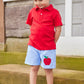 Short Sleeve Solid Polo Shirt, Red