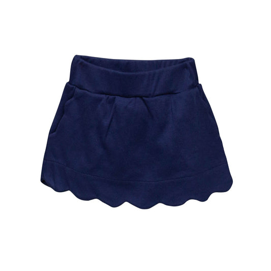 Navy Scallop Skort