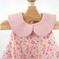 Peach Poppies Sleeveless Collared Bubble Dress