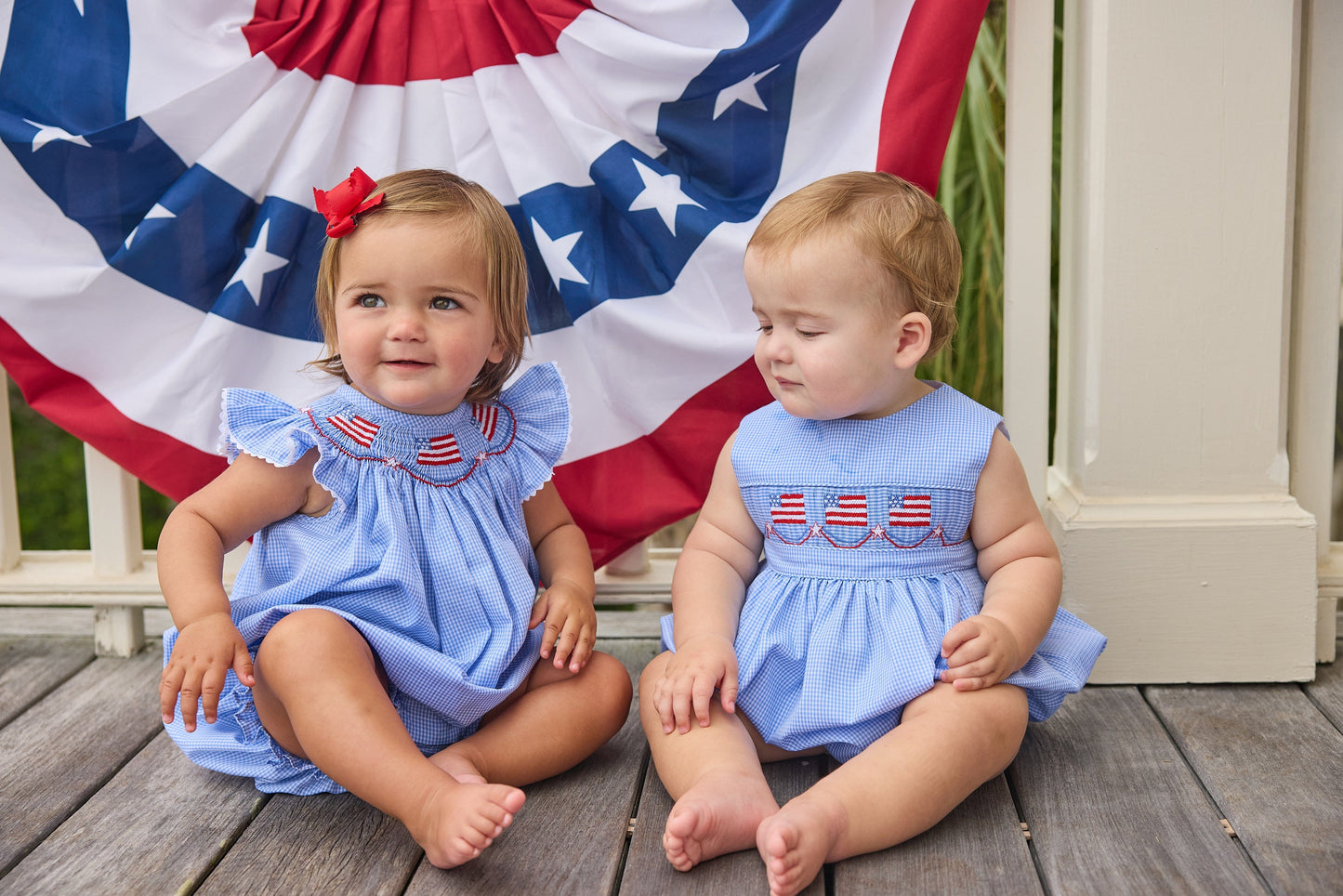 Smocked Apron Bubble - Flags
