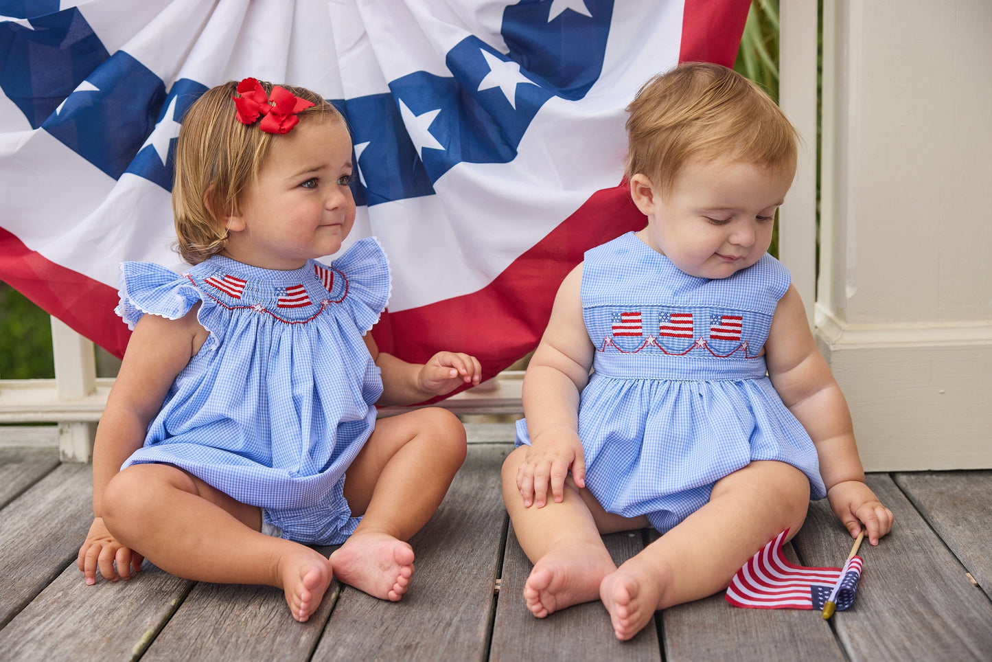 Smocked Apron Bubble - Flags