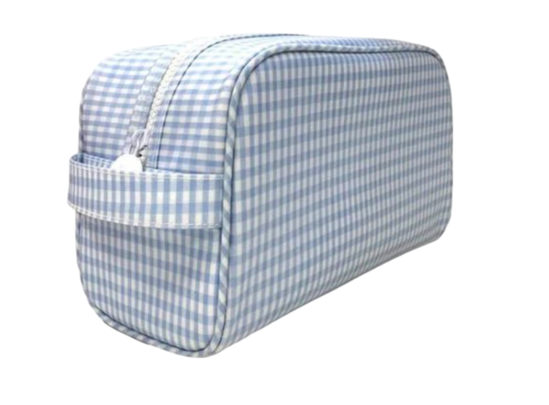 Stowaway Toiletry Bag, Gingham Mist