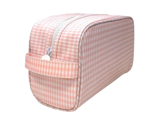 Stowaway Toiletry Bag, Gingham Taffy