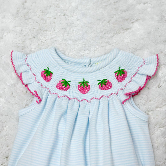 Strawberry Smocked Billie Bishop Dress