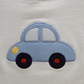 Boy's Short Sleeve White T-Shirt with Blue Car Applique