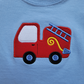 Boy's Short Sleeve Fire Truck Applique Blue T-Shirt