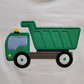Boy's Short Sleeve Green Dump Truck Applique White T-Shirt