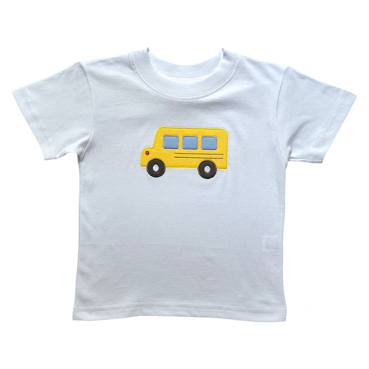 Boy's White Short Sleeve School Bus T-Shirt