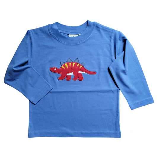 Boy's Long Sleeve Chambray T-Shirt with Stegosaurus