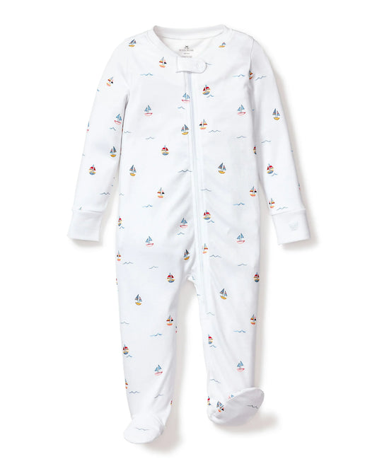 Baby Pima Romper in Bateau